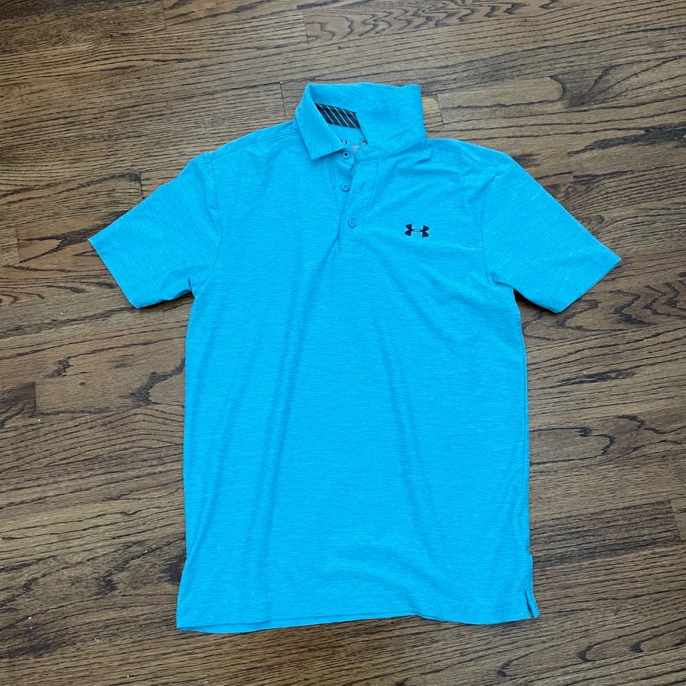 Under armor golf polo blue sz small
